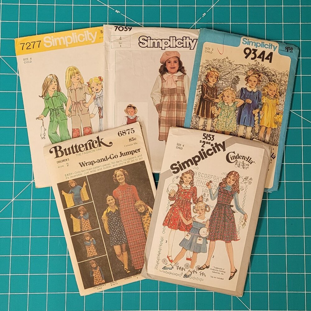 Group of 5 Children's vintage patterns